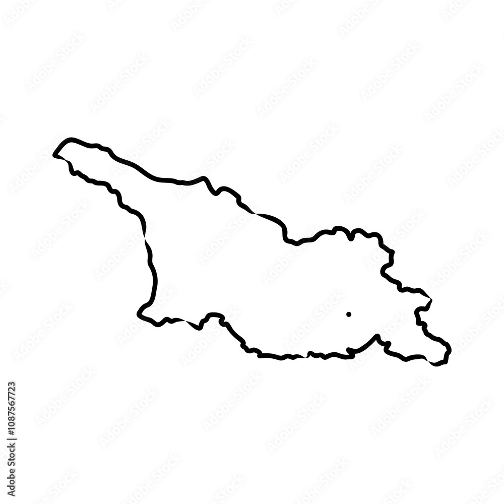 Doodle Map of Georgia map, vector sketch Doodle Map of Georgia map, vector sketch