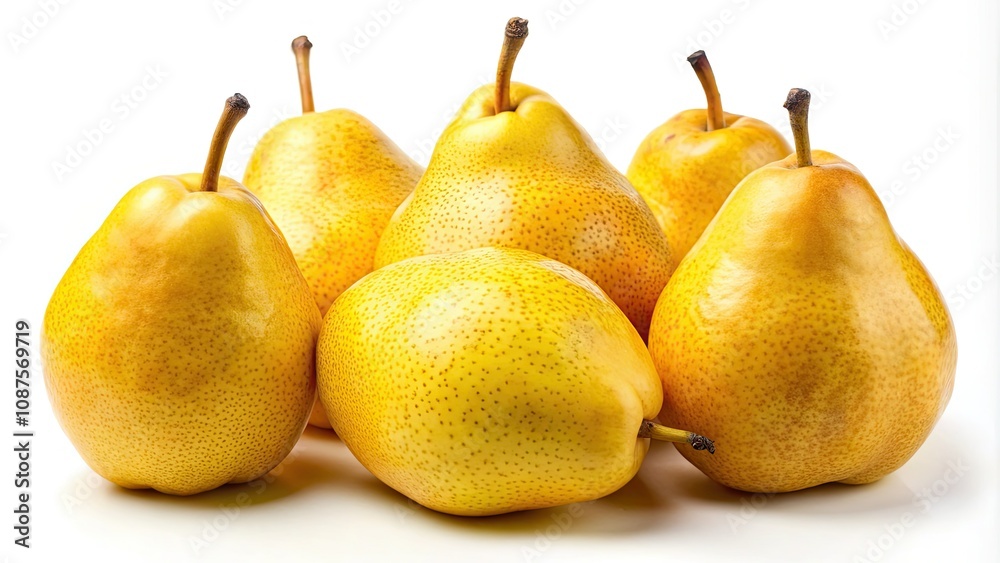 Fresh Yellow Pears Set Isolated on White Background for Product Photography Fresh Yellow Pears Set Isolated on White Background for Product Photography