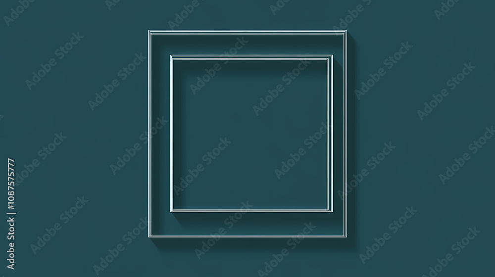 Minimalist design featuring two nested rectangles with a thick border on a dark teal background simple and modern. Minimalist Modern Art. Illustration Minimalist design featuring two nested rectangles with a thick border on a dark teal background simple and modern. Minimalist Modern Art. Illustration