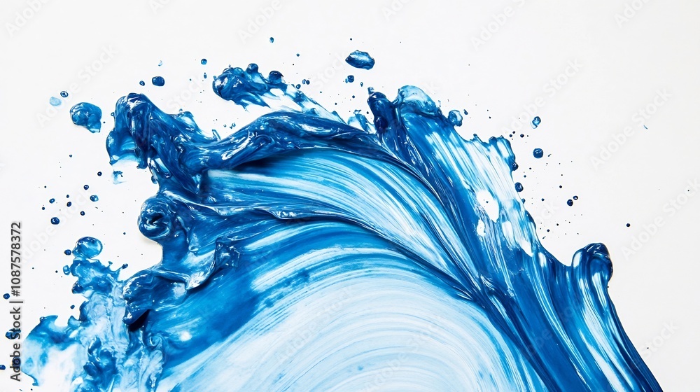 Vibrant Blue Watercolor Brush Strokes in Fluid Motion and Splash Vibrant Blue Watercolor Brush Strokes in Fluid Motion and Splash
