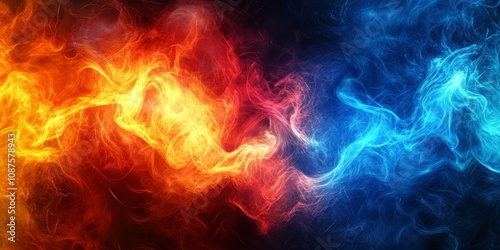 Abstract background featuring the vibrant and dynamic elements of gas burning, creating an eye catching visual display. Gas burning textures add depth to this abstract design, ideal for various uses.