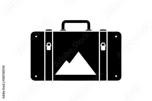 Minimal Travel Suitcase Icon - Modern Luggage Vector Design