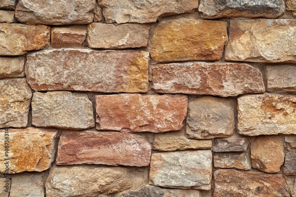 Obraz premium Grunge Brown Stone Texture Background - Rustic stone wall, brown tones, natural texture, building material, architectural detail.