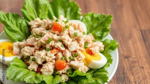 Fresh and Healthy Salad with Eggs and Tuna - Perfect for a Nutritious Lunch or Dinner