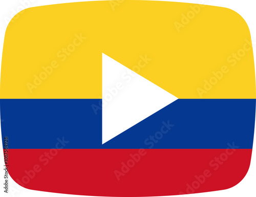 Free Download Colombia Flag on video player icon - GFXLoad