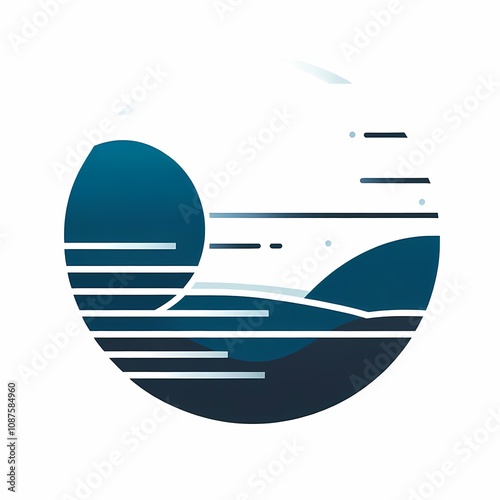 Abstract graphic design with blue shades and curved lines creating a modern and stylish composition