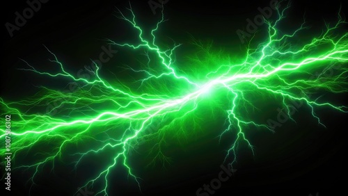 Wallpaper Mural Green Electricity Lightning Bolt on White Background - High-Quality Food Photography Torontodigital.ca