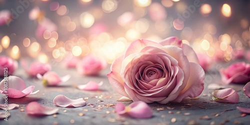 Surreal Composition of Delicate Pink Rose Petals, Soft and Romantic Aesthetic, Ideal for Valentine's Day, Weddings, and Elegant Floral Designs, Evoking Love and Beauty