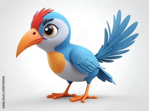 cartoon bird in white background