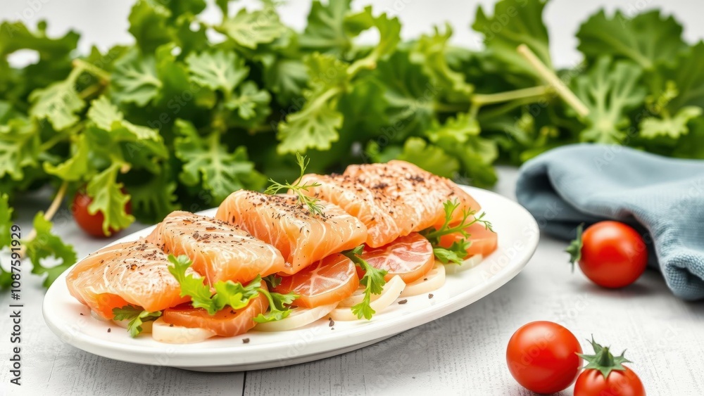Fresh Salmon with Tomatoes and Herbs: A Delicious and Healthy Meal for a Vibrant andying Dining Experience Fresh Salmon with Tomatoes and Herbs: A Delicious and Healthy Meal for a Vibrant andying Dining Experience