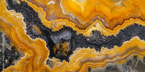 Close up view of a Bumblebee jasper specimen showcasing its unique textures and vibrant colors. This macro image captures the intricate details of Bumblebee jasper beautifully.