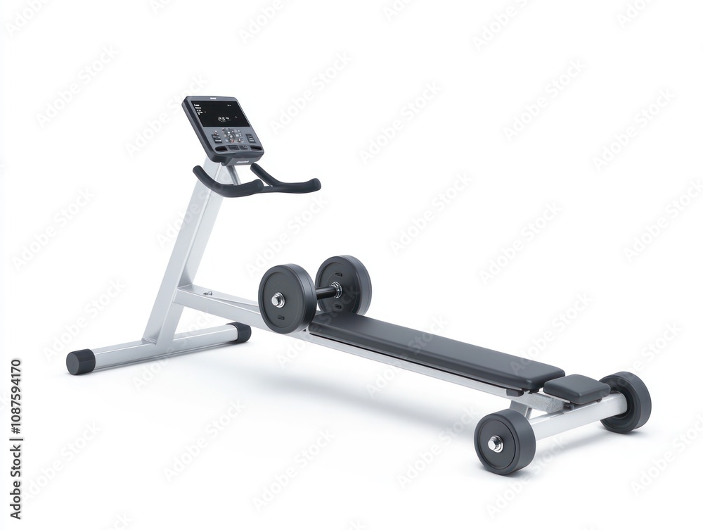 A sleek rowing machine designed for fitness and exercise.