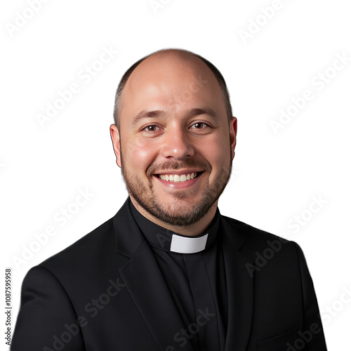 Portrait of a priest isolated on white background PNG transparent photo