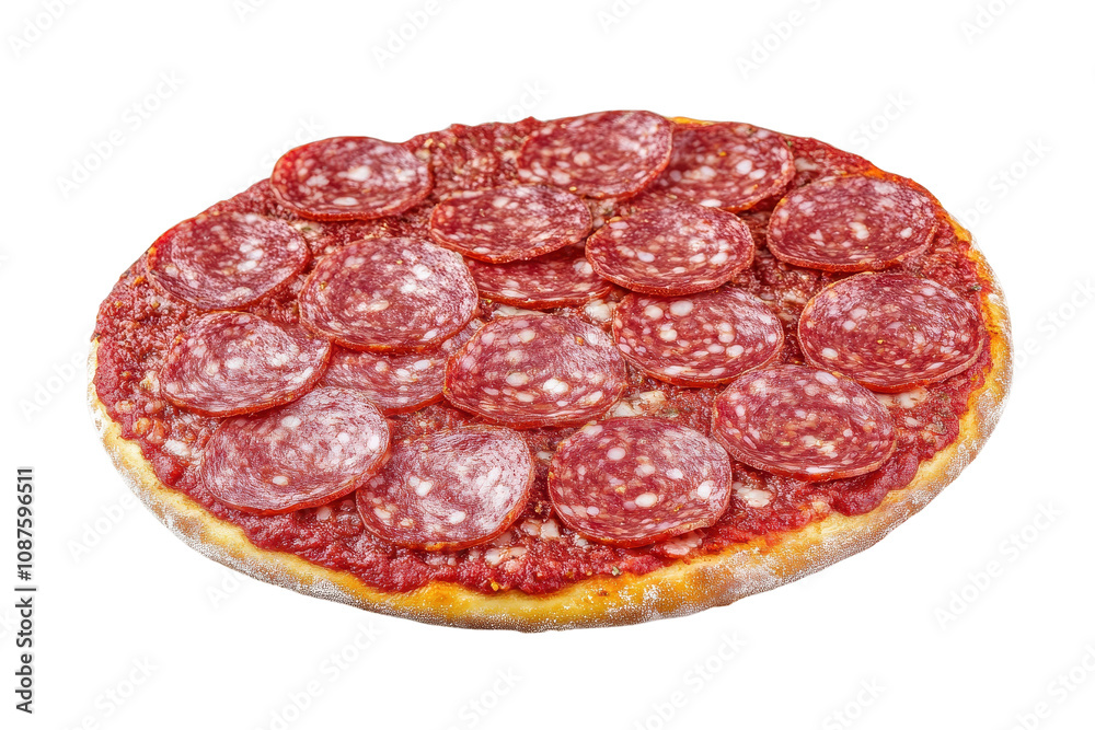 Obraz premium Delicious pepperoni pizza illustration 