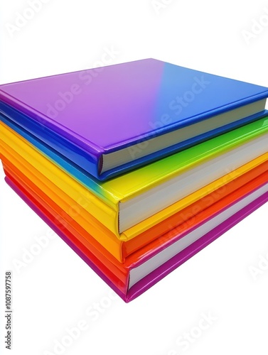 Wallpaper Mural A stack of colorful notebooks in gradient colors, ideal for note-taking and organization. Torontodigital.ca