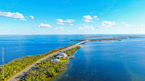 Fort De Soto Park in St Petersburg Clearwater Florida - aerial view drone photography photo