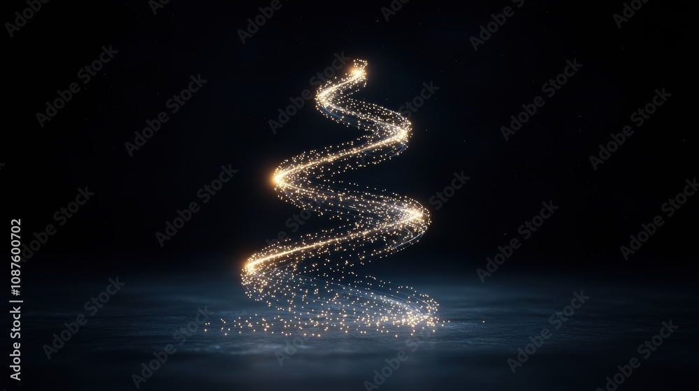 Obraz premium A glowing Christmas tree made of glitter