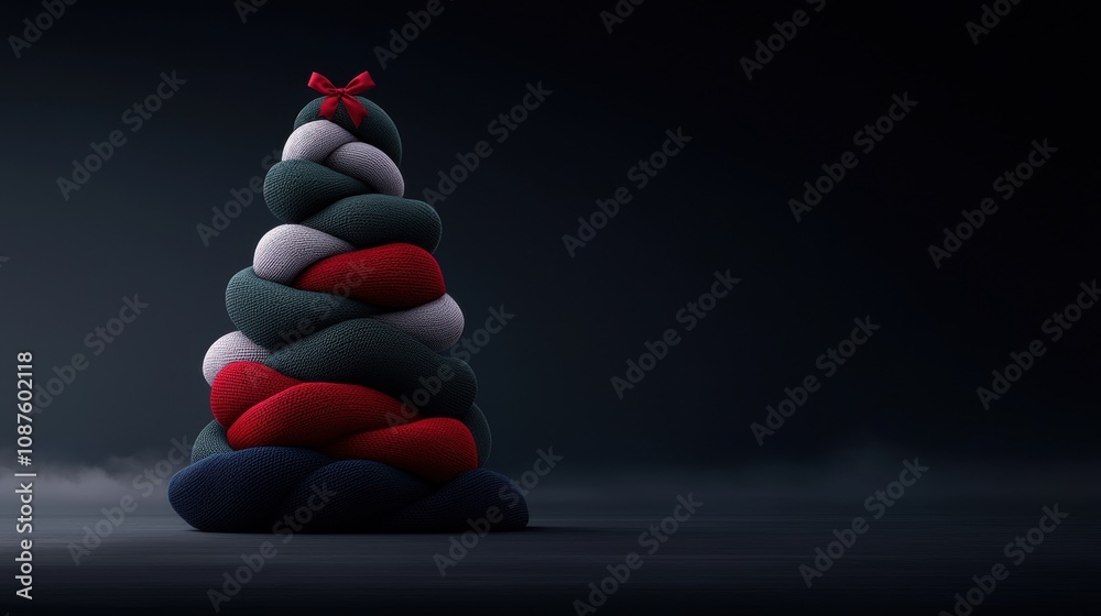 Obraz premium A Christmas tree made of knitted socks