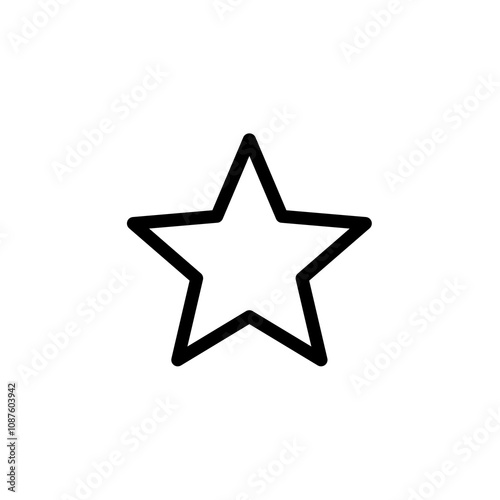 Isolated Black Star Icon PNG