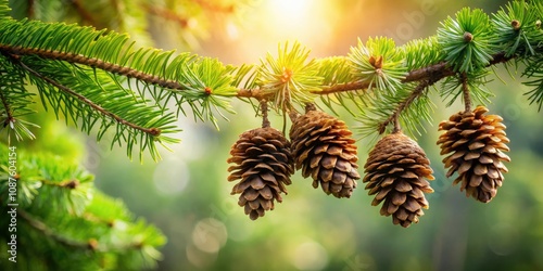 Minimalist Pine Cone Photography on Tree Branch - Nature's Simple Beauty