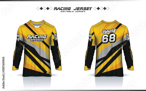 Long sleeve Motocross jersey design, racing jersey, soccer, basketball, football, cricket, gaming, hockey, handball, cycling latest sublimation sports jersey design