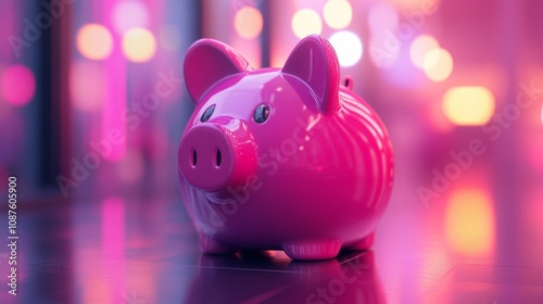 Pink piggy bank 