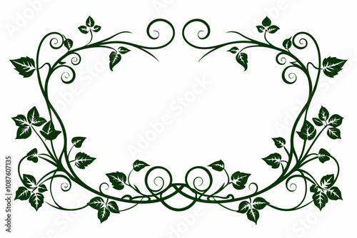 Oval frame of thorns and red roses isolated on a white background