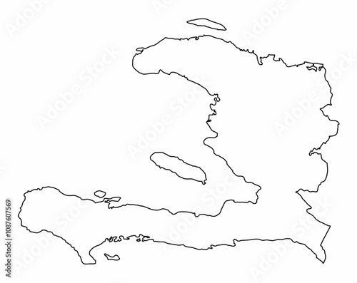 Haiti outline map