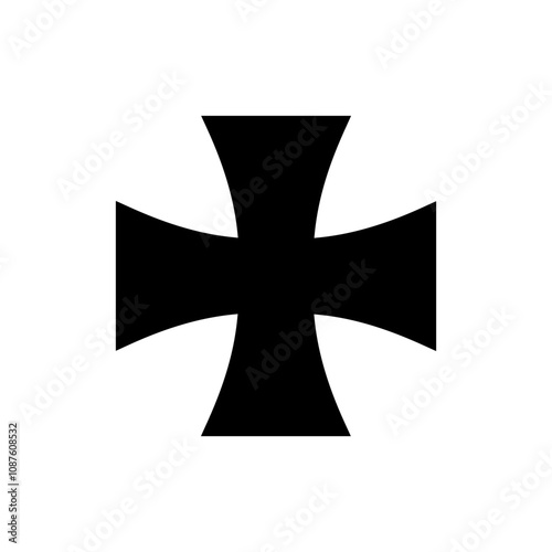 Iron cross icon signage trendy design template.