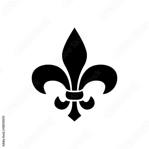 Fleur de lis icon signage trendy design template.