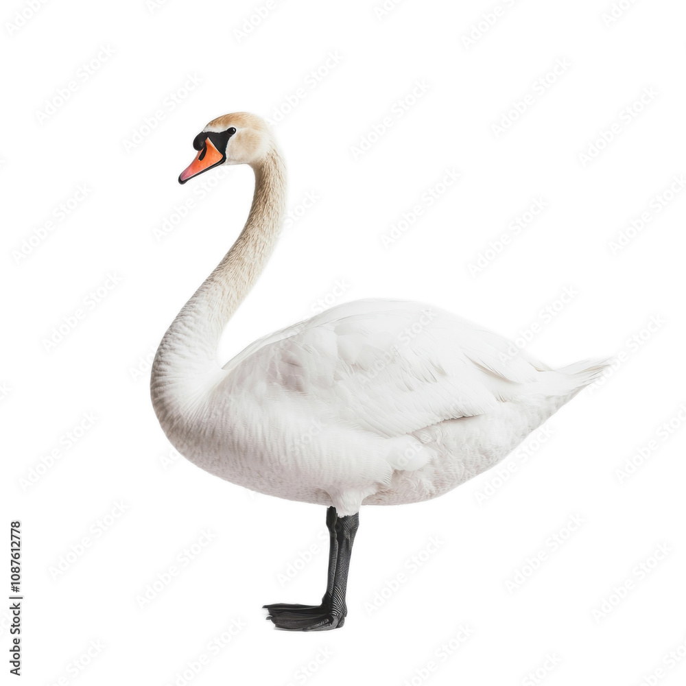 Fototapeta premium Graceful White Swan in Pure Elegance