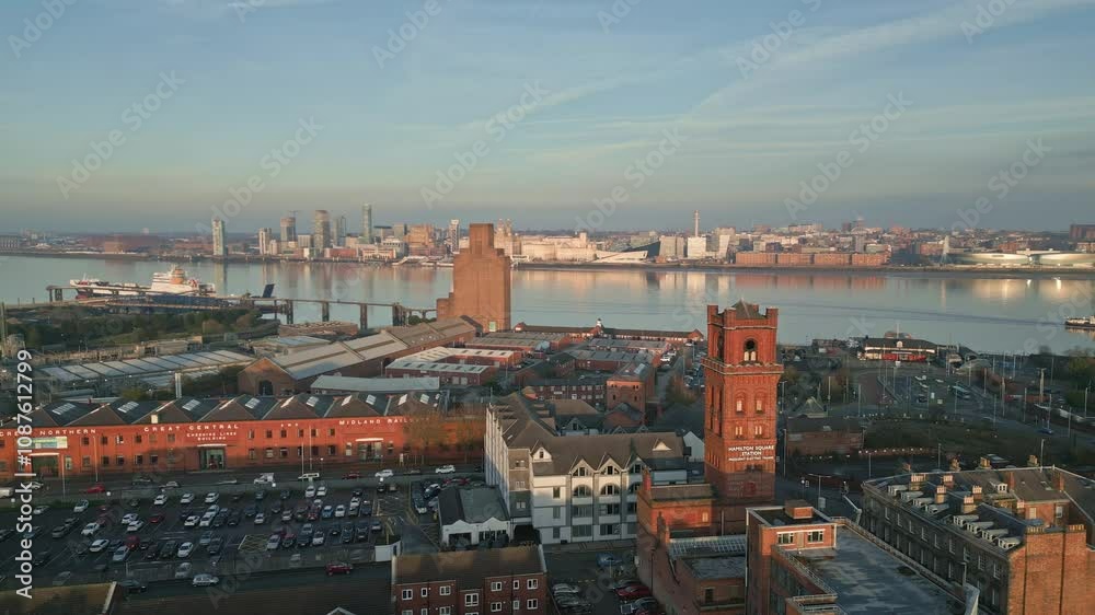 River Mersey from Birkenhead, Wirral, England River Mersey from Birkenhead, Wirral, England