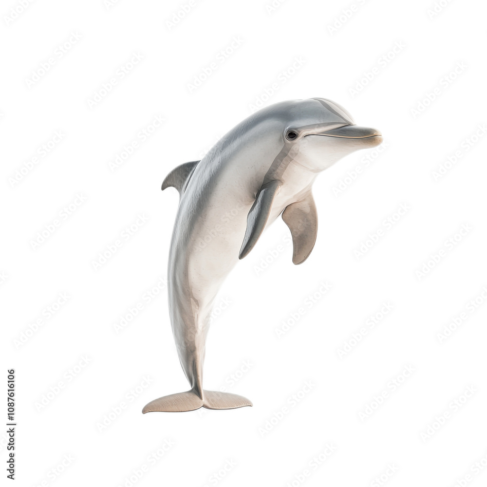 Naklejka premium Playful Dolphin in Pure Motion