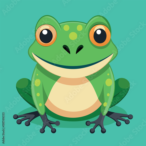 Frog vector illustration, simple children's design