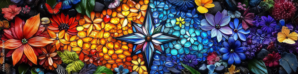 Vibrant floral art piece featuring a stunning array of colorful flowers perfect for wall art, decoration, or background design, ideal for celebrations or seasonal decor. Vibrant floral art piece featuring a stunning array of colorful flowers perfect for wall art, decoration, or background design, ideal for celebrations or seasonal decor.