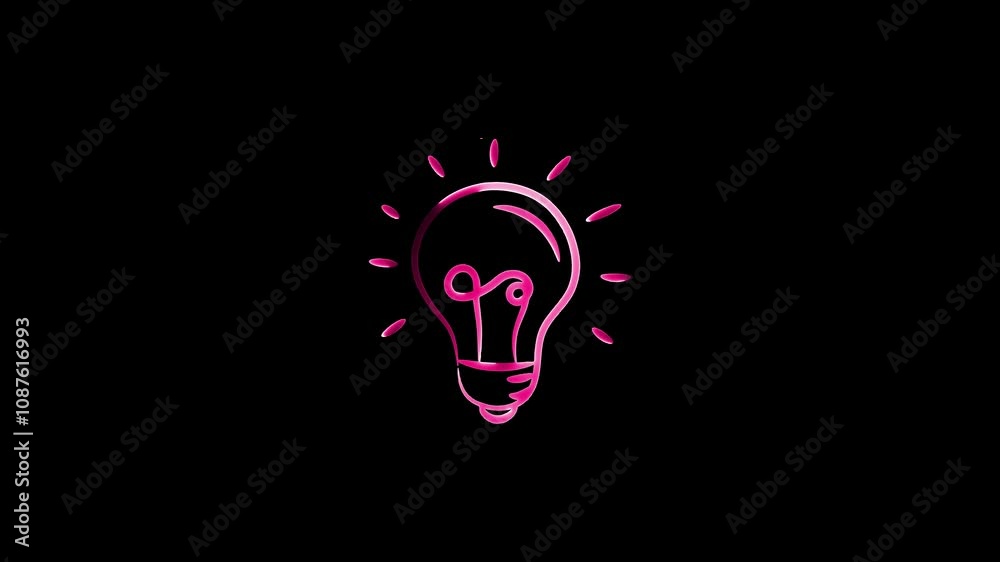 Cool glow animation of light bulb and energy 4k. Abstract Bulbs Background.