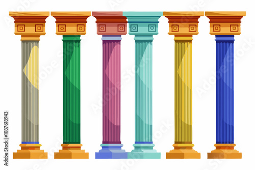 Rasterized greece column illustration