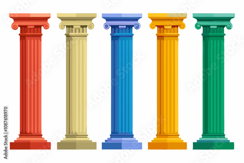 Rasterized greece column illustration