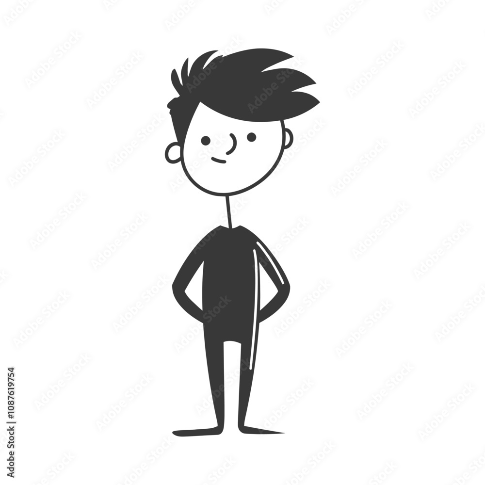 Simple Stick Figure Illustration of a Boy Simple Stick Figure Illustration of a Boy