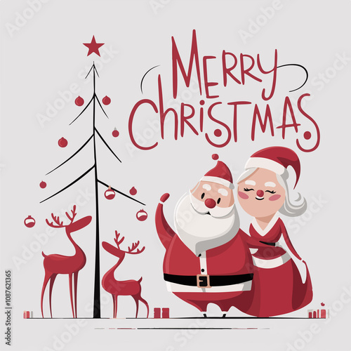 Santa family charismas abstract poster  photo