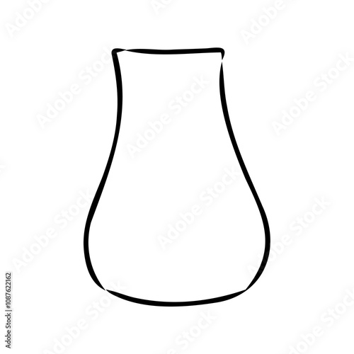 Hand drawn vase in sketch style for engraving isolated on white background