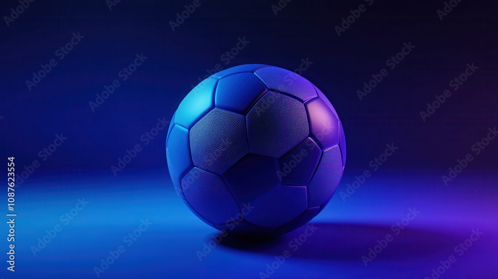 Naklejka premium soccer ball on blue background