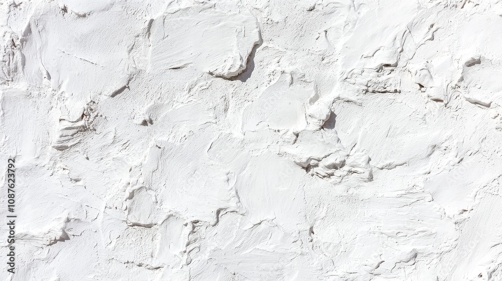 Fototapeta premium Textured white wall with rough plaster finish in sunlight