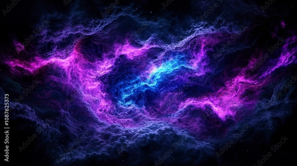 Vibrant cosmic nebula with swirling colors and textures Vibrant cosmic nebula with swirling colors and textures