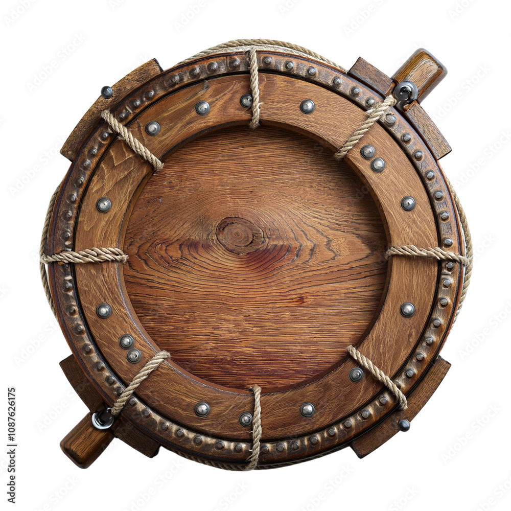 Naklejka premium Wooden Circle with Strings IA PNG Transparent