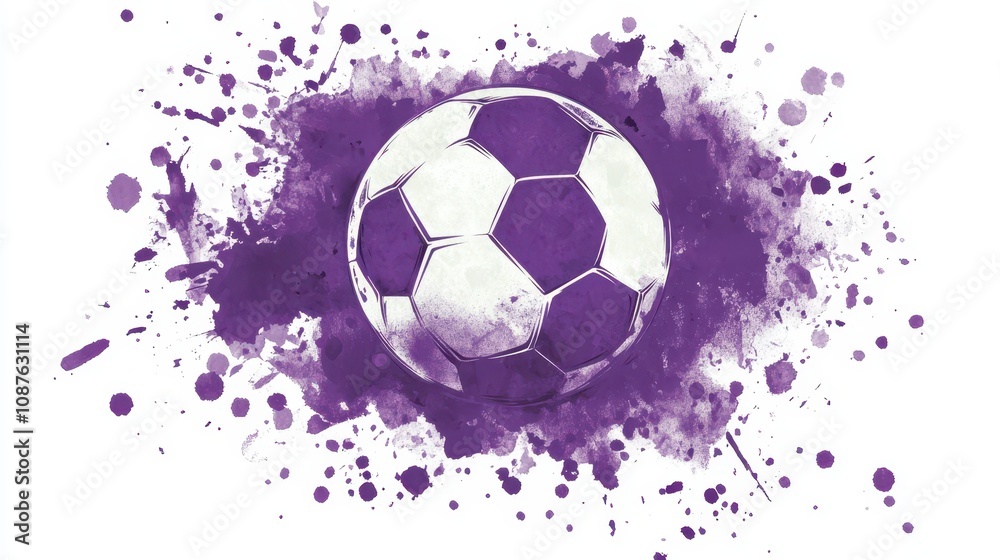 Fototapeta premium abstract purple soccer art with splashes
