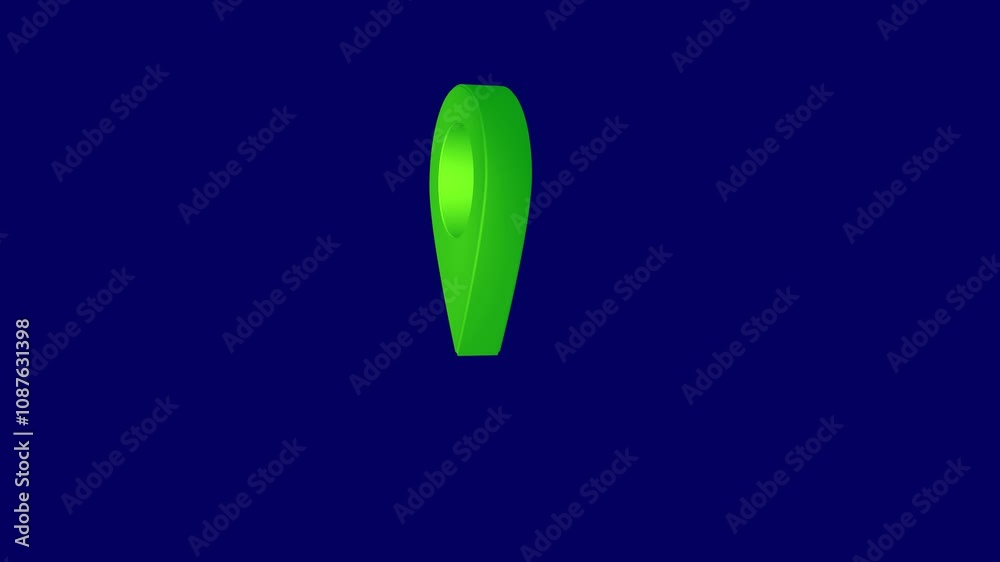 3d render of location pin isolated on blue background, looping animation. 3d render of location pin isolated on blue background, looping animation.