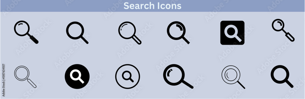 Magnifying glass icon set. Search icons. Loupe. Vector isolated illustration. Search icon set silhouette color vector Art image illustration Magnifying glass icon set. Search icons. Loupe. Vector isolated illustration. Search icon set silhouette color vector Art image illustration
