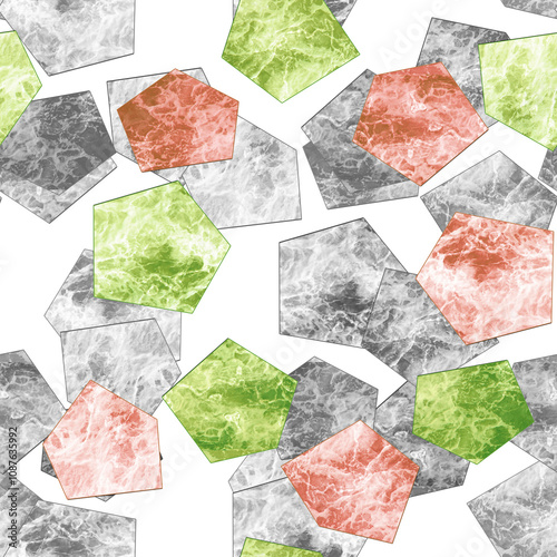 Seamless mosaic marble abstract geometrical pattern