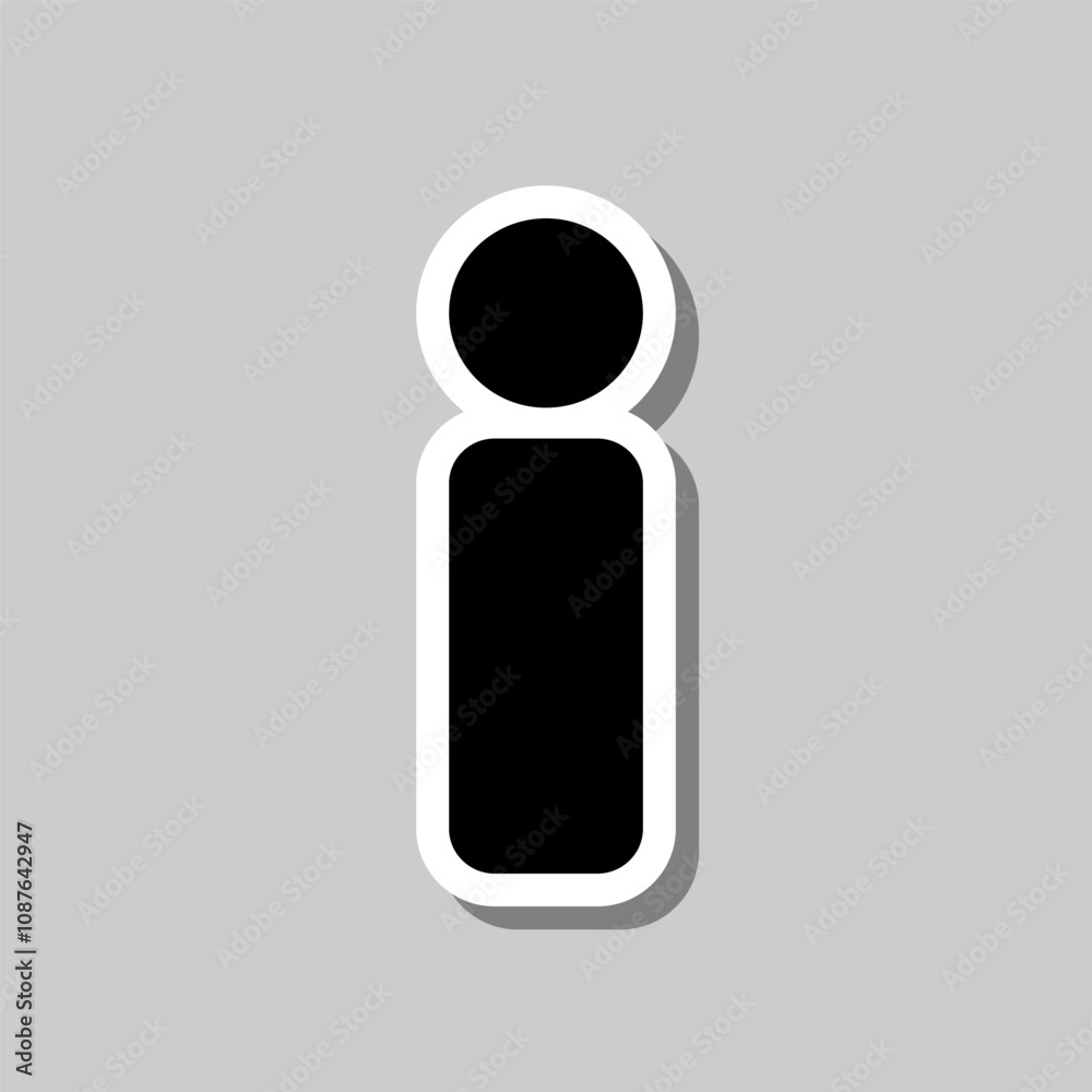 Information sign simple icon. Flat design. Sticker with shadow on gray background Information sign simple icon. Flat design. Sticker with shadow on gray background